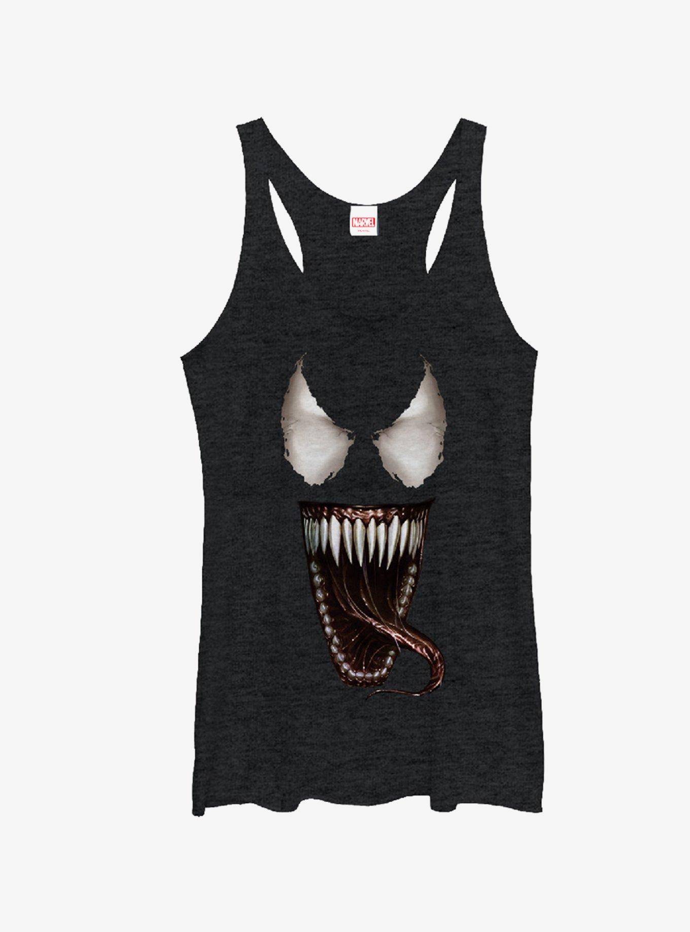 Marvel Venom Tongue Girls Tanks, BLK HTR, hi-res