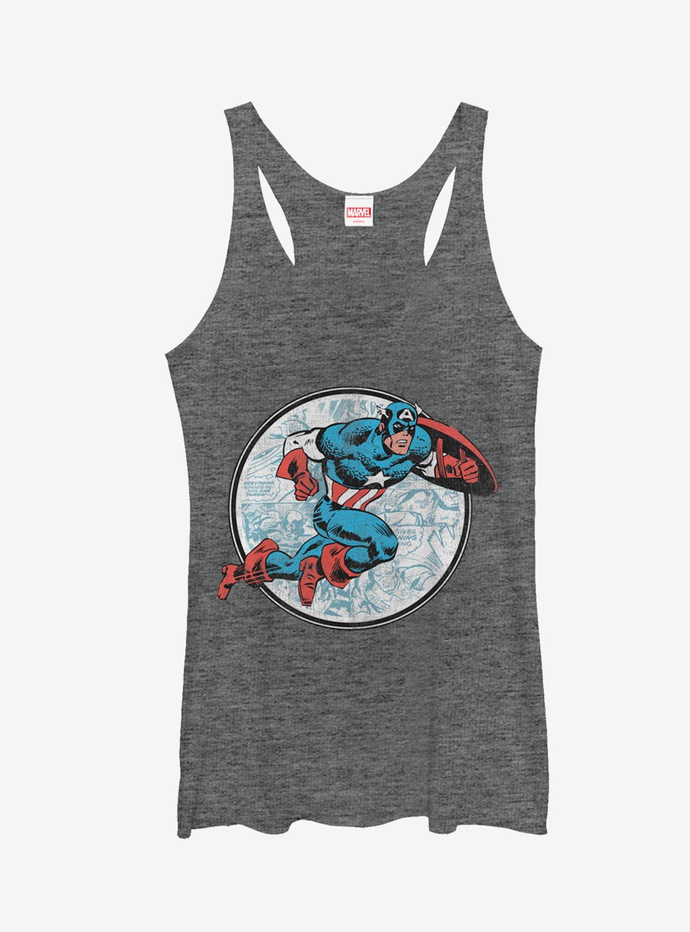 Marvel Captain America Battle Girls Tanks, GRAY HTR, hi-res