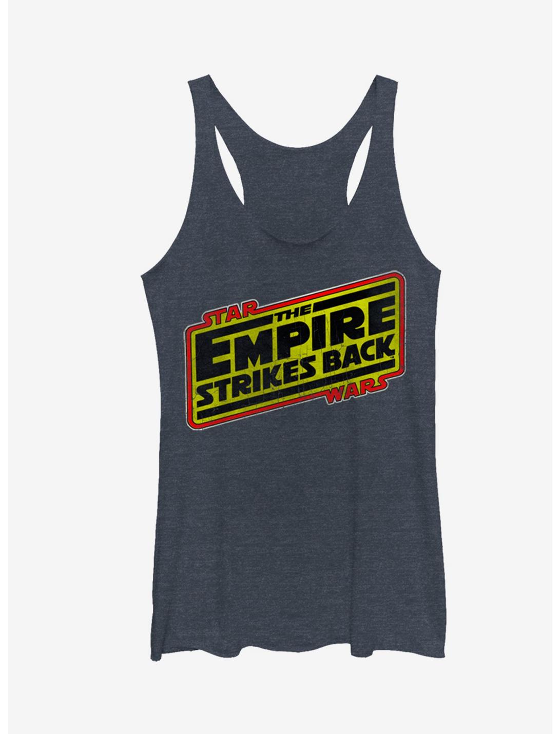 Star Wars Episode V The Empire Strikes Back Logo Girls Tank Top, NAVY HTR, hi-res
