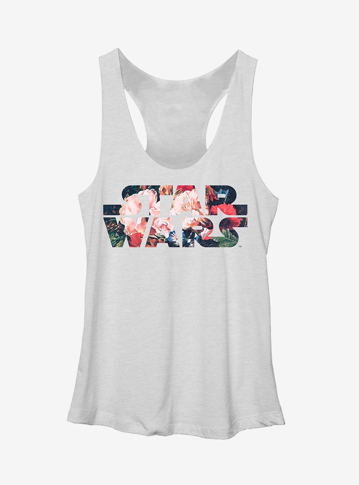 Star Wars Flower Logo Girls Tanks, WHITE HTR, hi-res