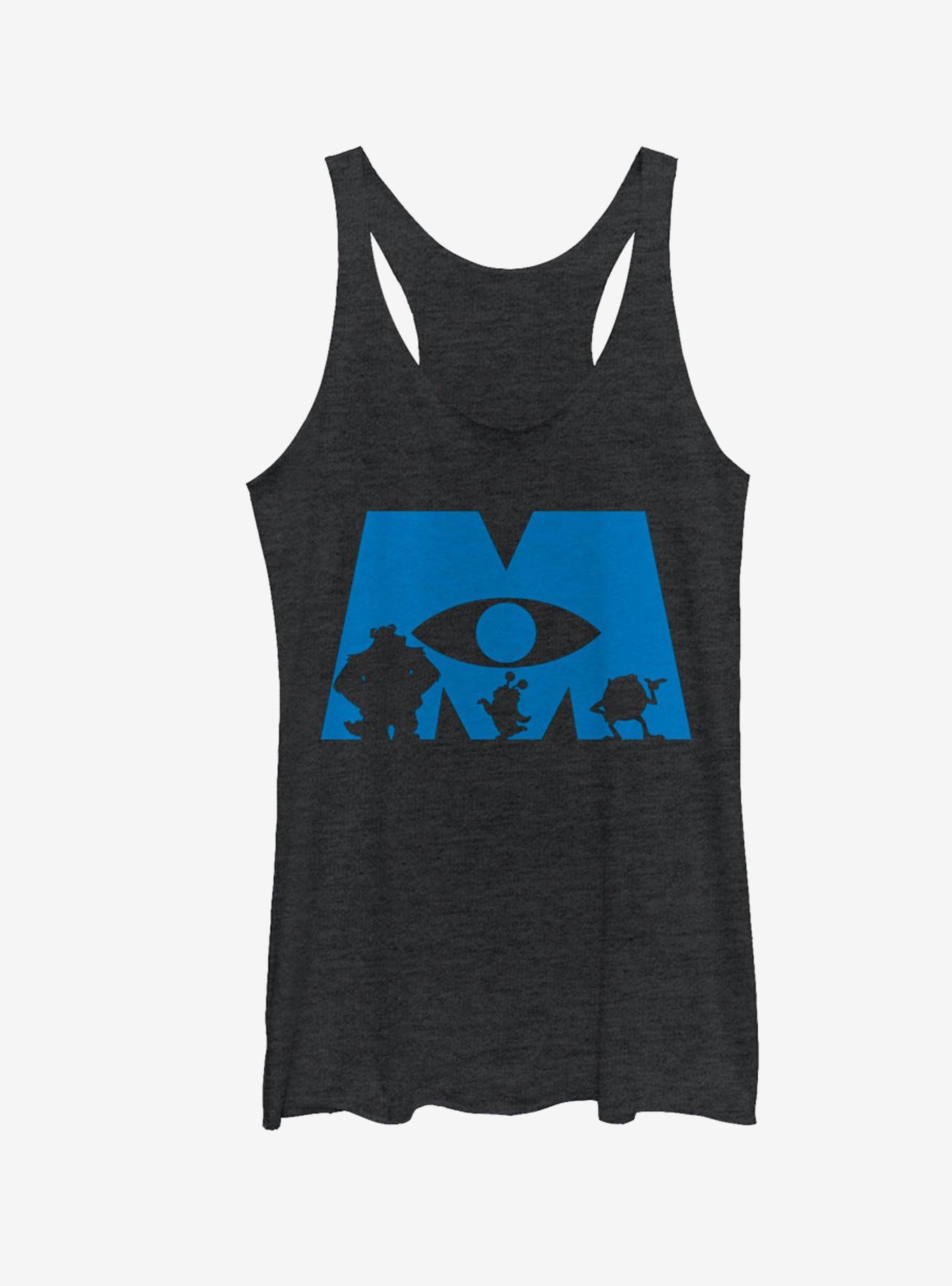 Monsters Inc. Logo Silhouette Girls Tanks