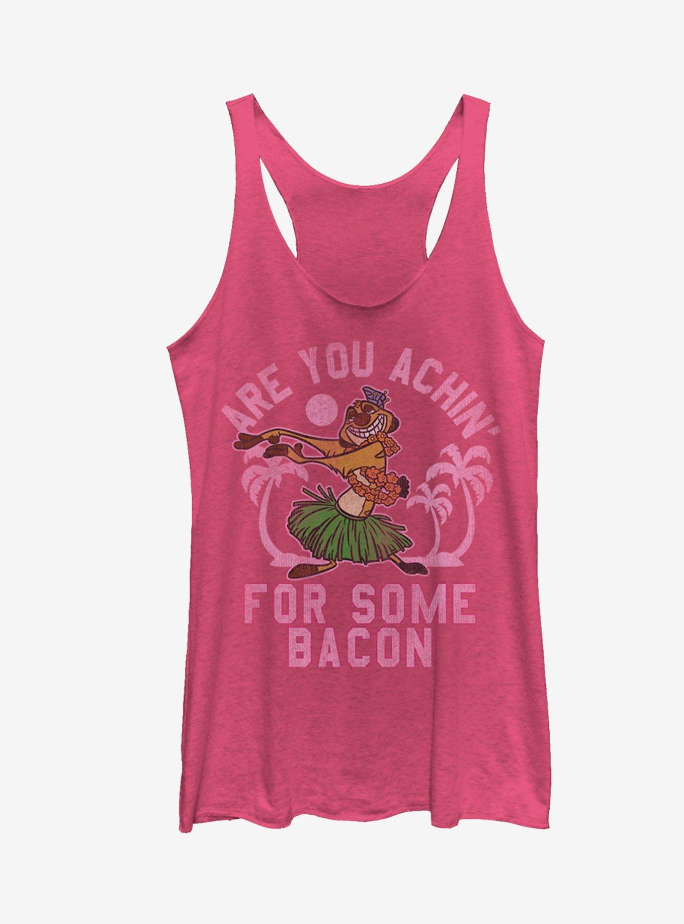 Lion King Timon Achin' for Bacon Girls Tanks, PINK HTR, hi-res