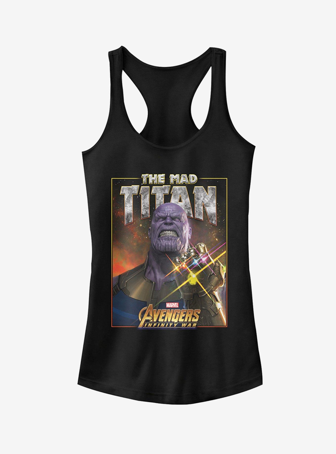 Marvel Avengers: Infinity War Mad Titan Thanos Girls Tanks, BLACK, hi-res