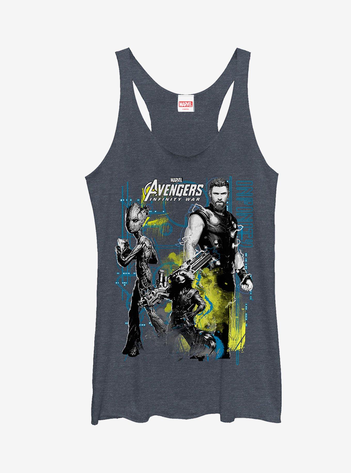 Marvel Avengers: Infinity War Space Crew Girls Tanks, NAVY HTR, hi-res