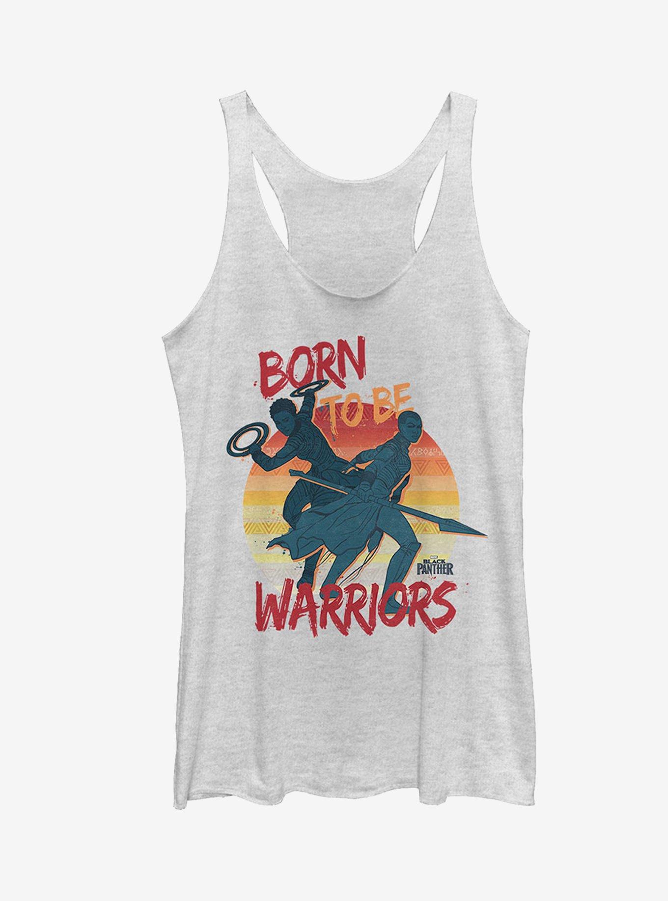 Marvel Black Panther 2018 Born to Be Warriors Girls Tanks, WHITE HTR, hi-res