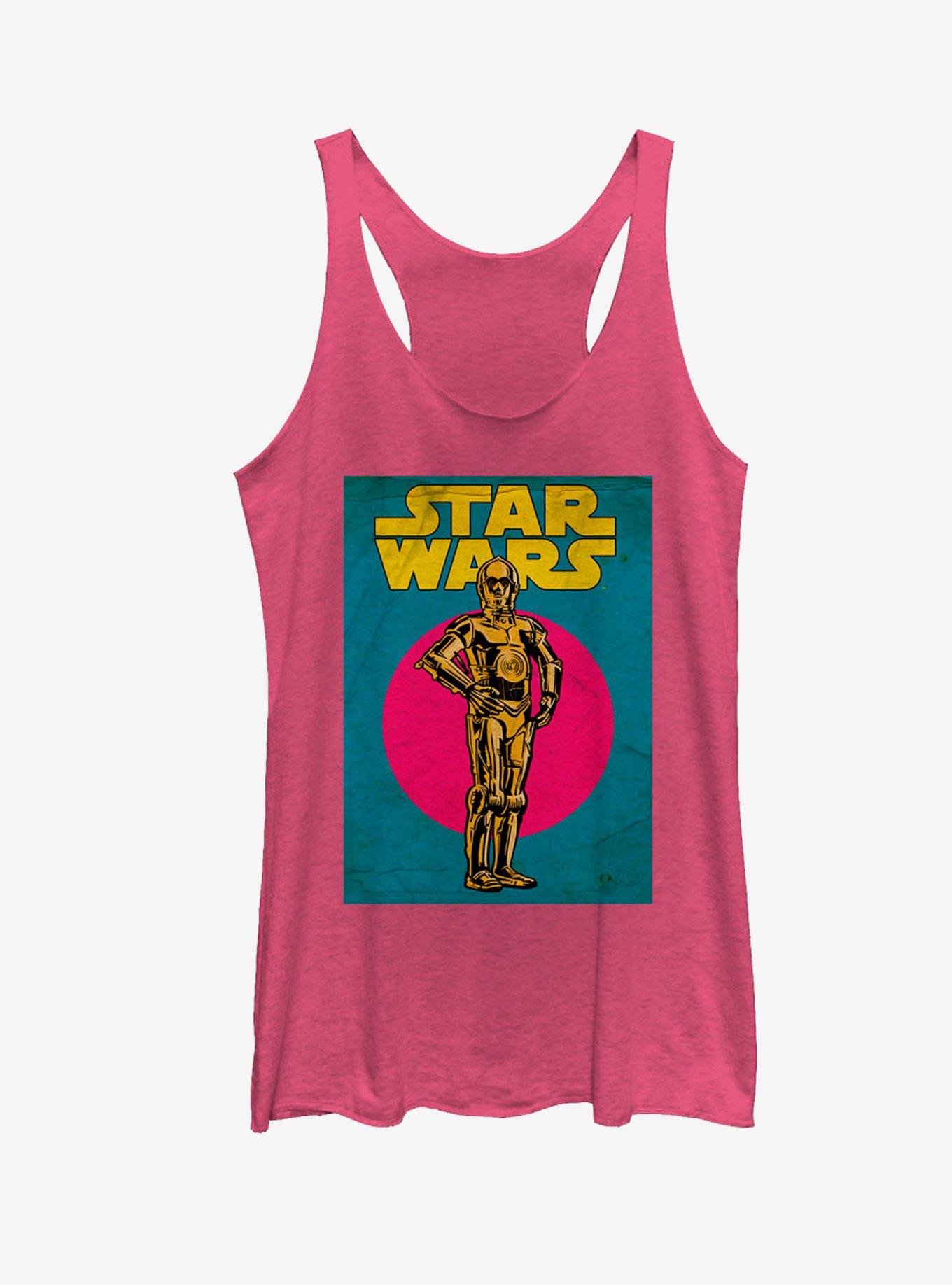 Star Wars C-3PO Trading Card Girls Tanks, PINK HTR, hi-res