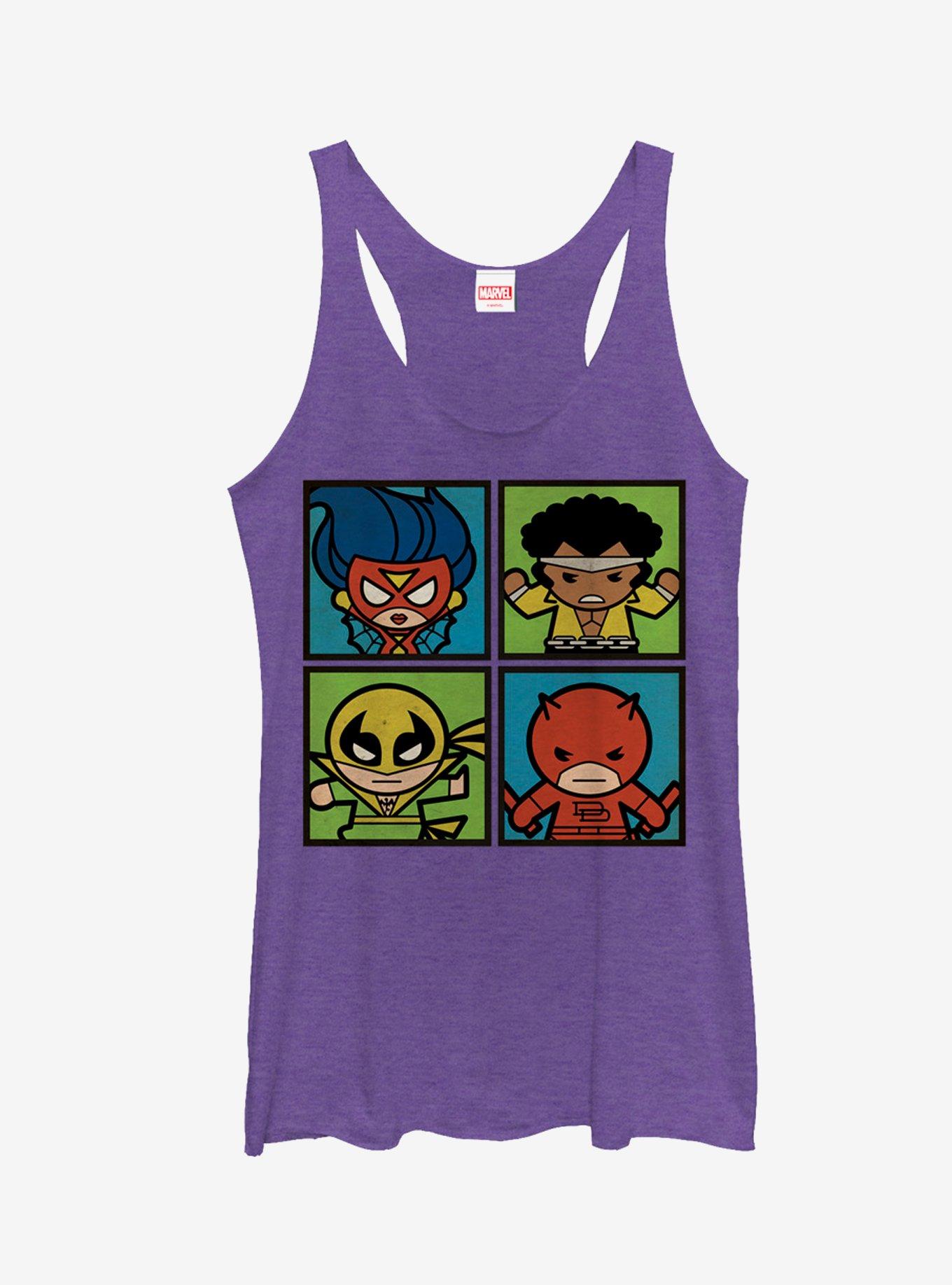 Marvel Heroes for Hire Kawaii Girls Tanks, PUR HTR, hi-res