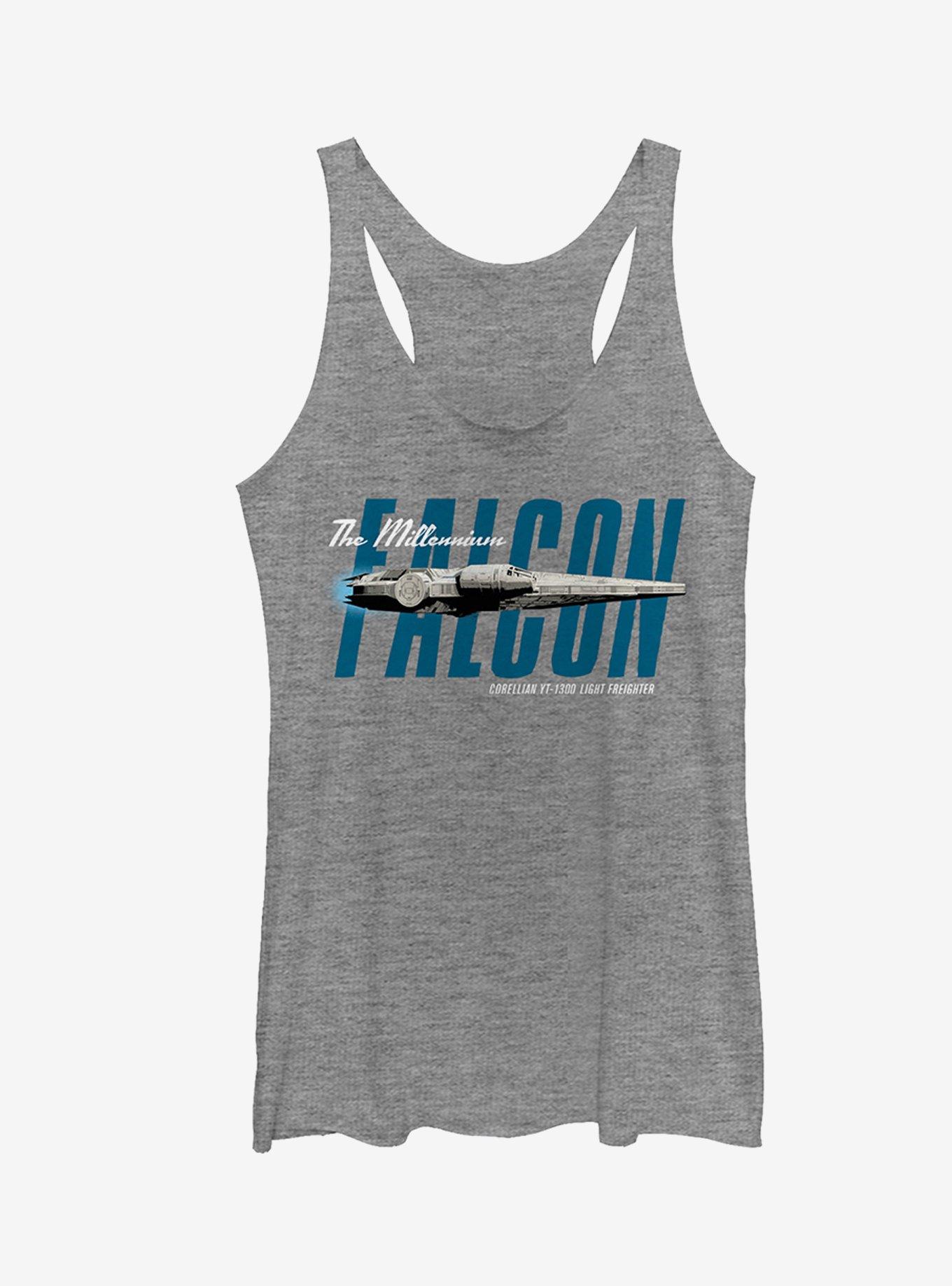 Star Wars Millennium Falcon Profile Girls Tanks, GRAY HTR, hi-res