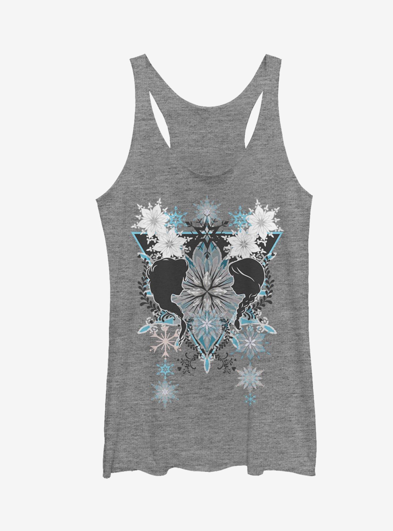 Frozen Sister Snowflake Pattern Girls Tanks, GRAY HTR, hi-res