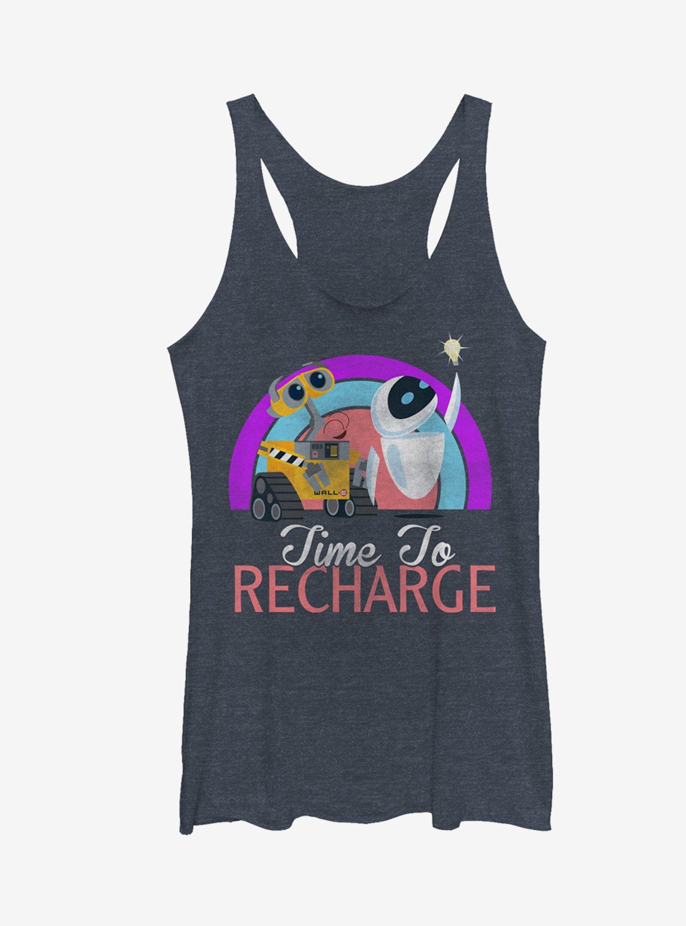 Disney Pixar Wall-E Time to Recharge Girls Tank, NAVY HTR, hi-res