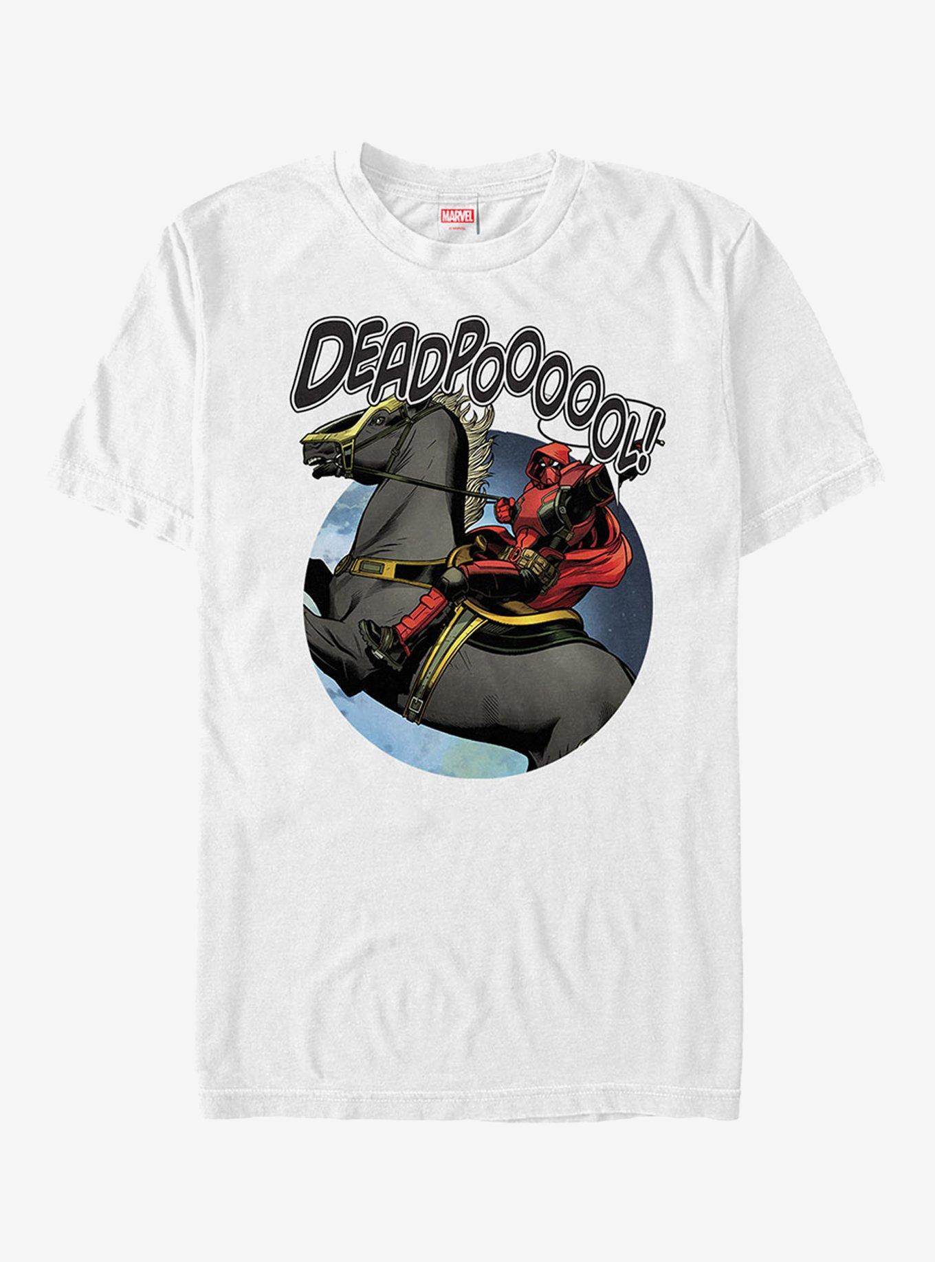 Marvel Deadpool Mounted Vigilante T-Shirt, WHITE, hi-res