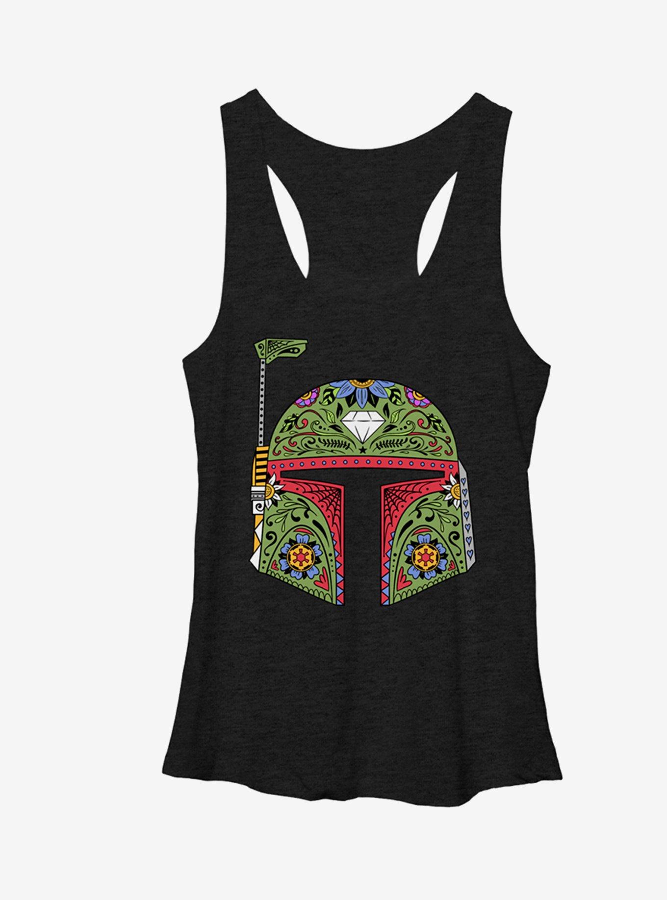 Star Wars Boba Fett Sugar Skull Girls Tank Top