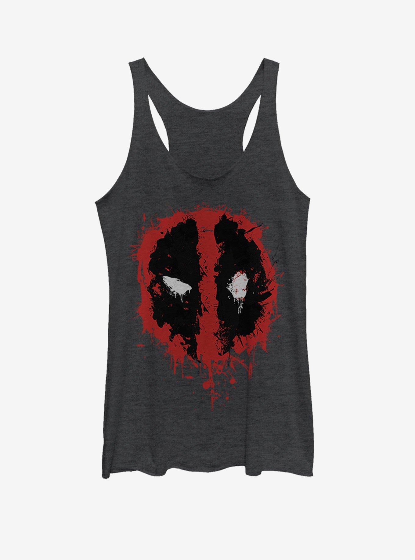 Marvel Deadpool Splatter Icon Girls Tank, BLK HTR, hi-res