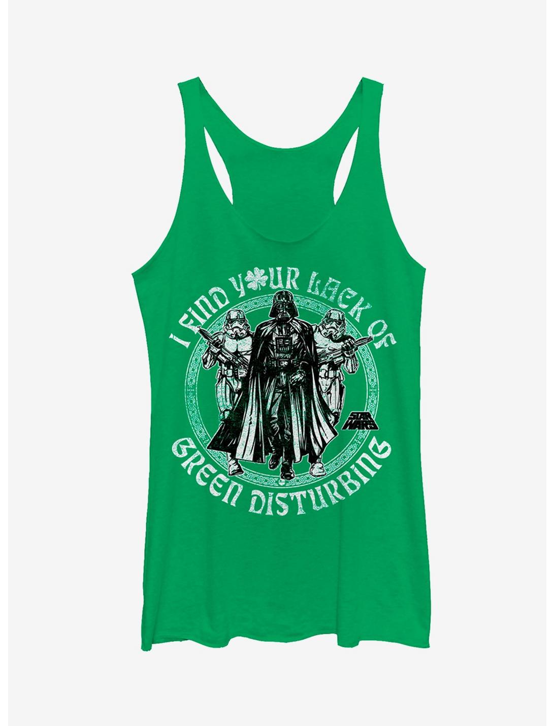 Star Wars St. Patrick's Day I Find Your Lack of Green Disturbing Girls Tank, ENVY, hi-res