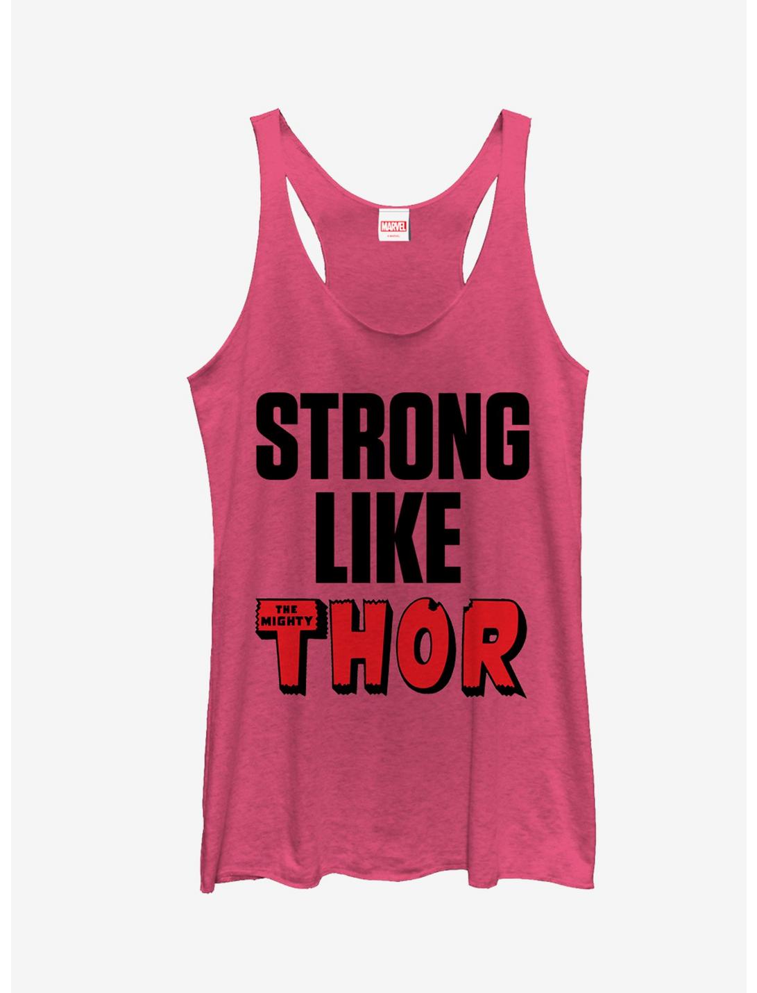 Marvel Strong Like Thor Girls Tanks, PINK HTR, hi-res