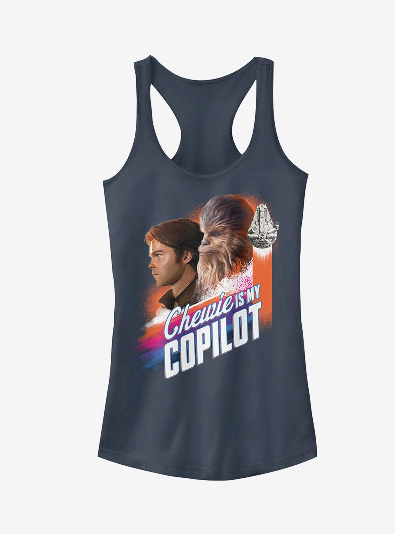 Star Wars Chewie is My Copilot Girls Tanks, INDIGO, hi-res