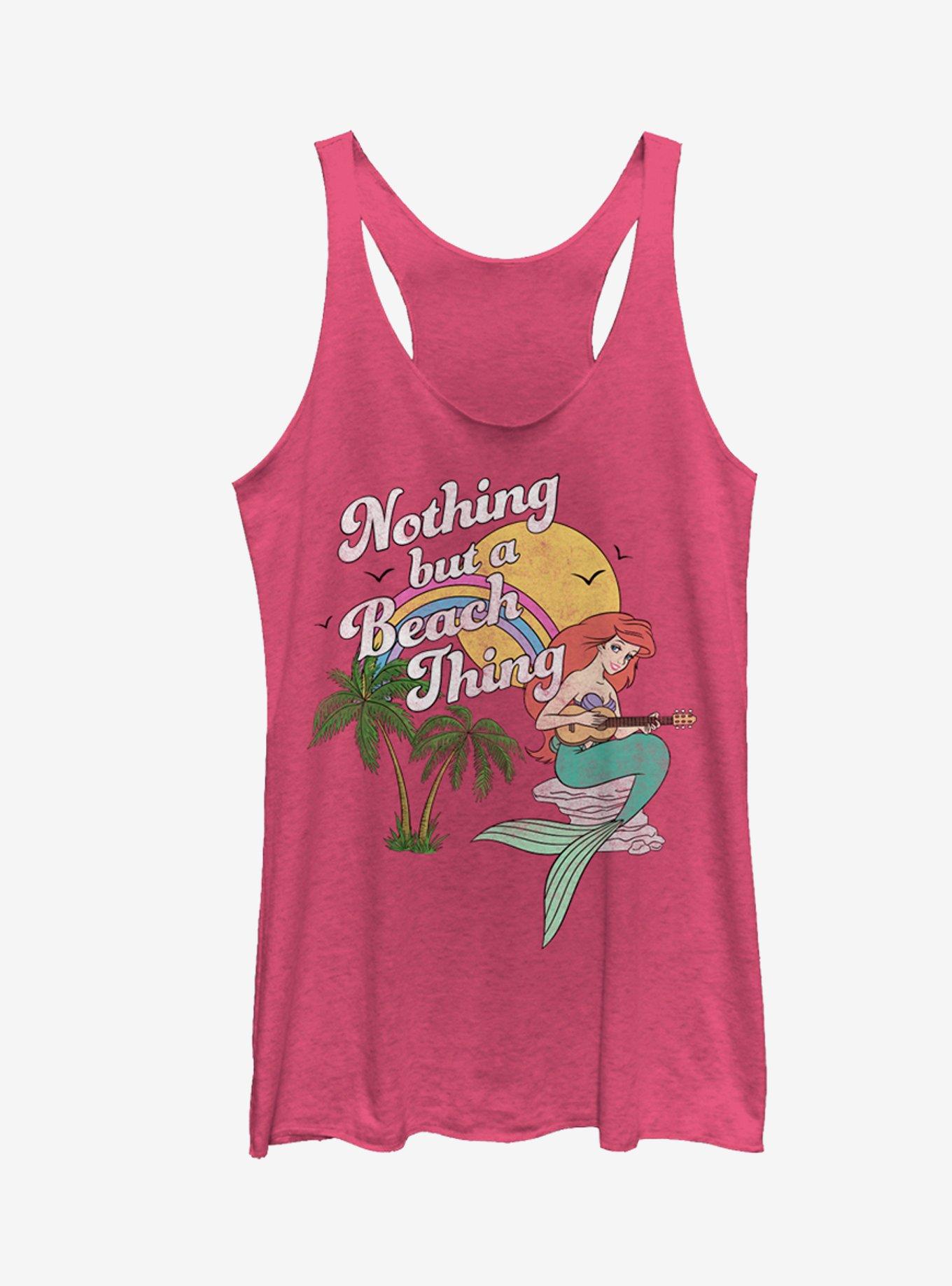 Disney The Little Mermaid Princess Ariel Beach Thing Girls Tank Top, PINK HTR, hi-res