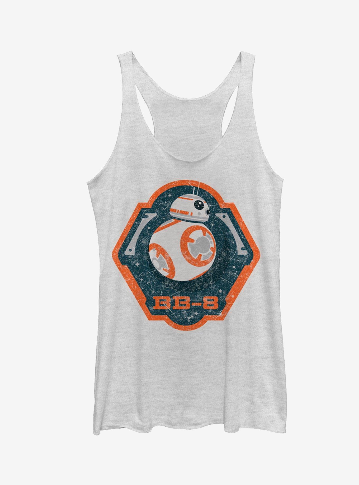 Star Wars BB-8 Badge Girls Tanks, WHITE HTR, hi-res