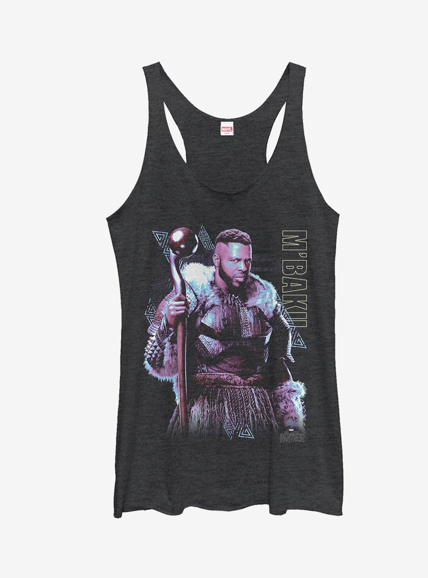 Marvel Black Panther 2018 M'Baku Girls Tanks, BLK HTR, hi-res