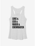 Star Wars Luke Leia Vader Chewbacca Girls Tanks, WHITE HTR, hi-res