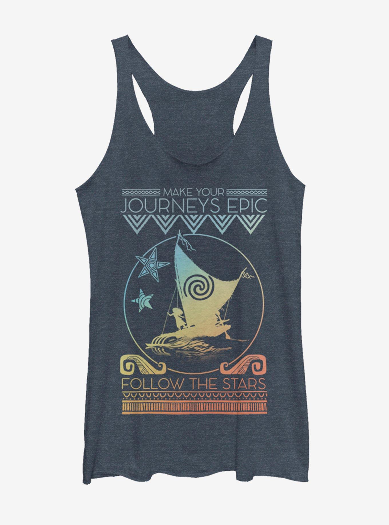 Disney Moana Follow The Stars Girls Tank Top, NAVY HTR, hi-res