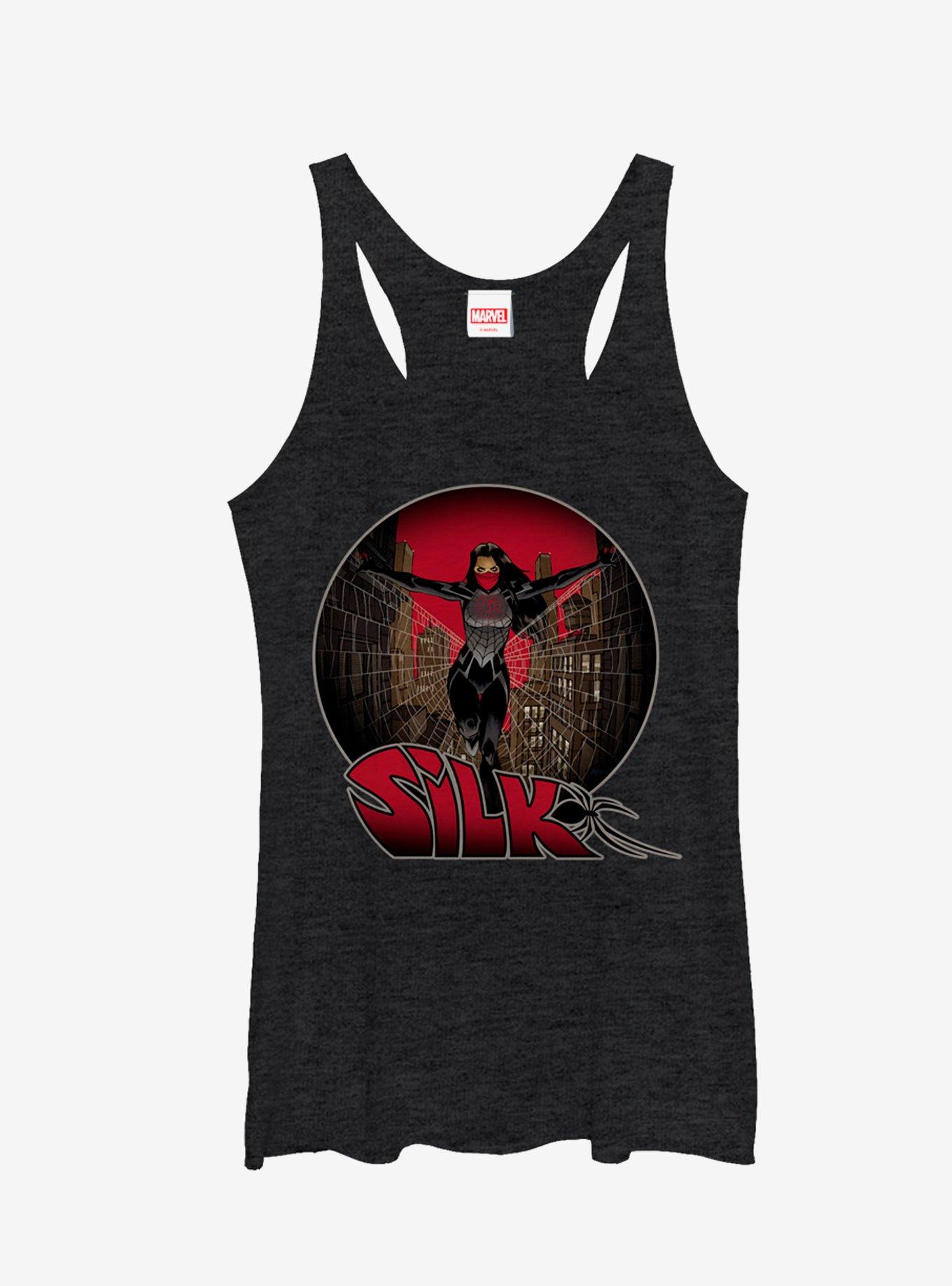 Marvel Silk Girls Tanks, BLK HTR, hi-res