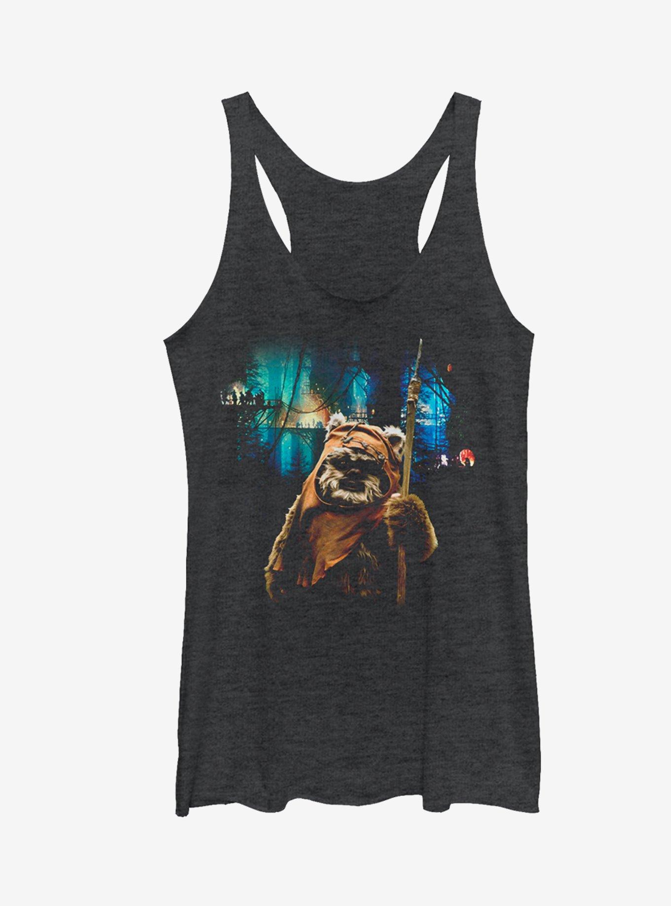 Star Wars Tree Village Wicket Ewok Girls Tanks, BLK HTR, hi-res