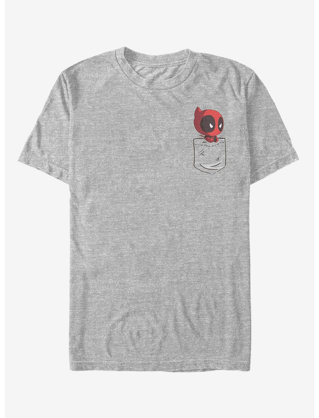 Marvel Deadpool Cartoon Faux Pocket T-Shirt, ATH HTR, hi-res