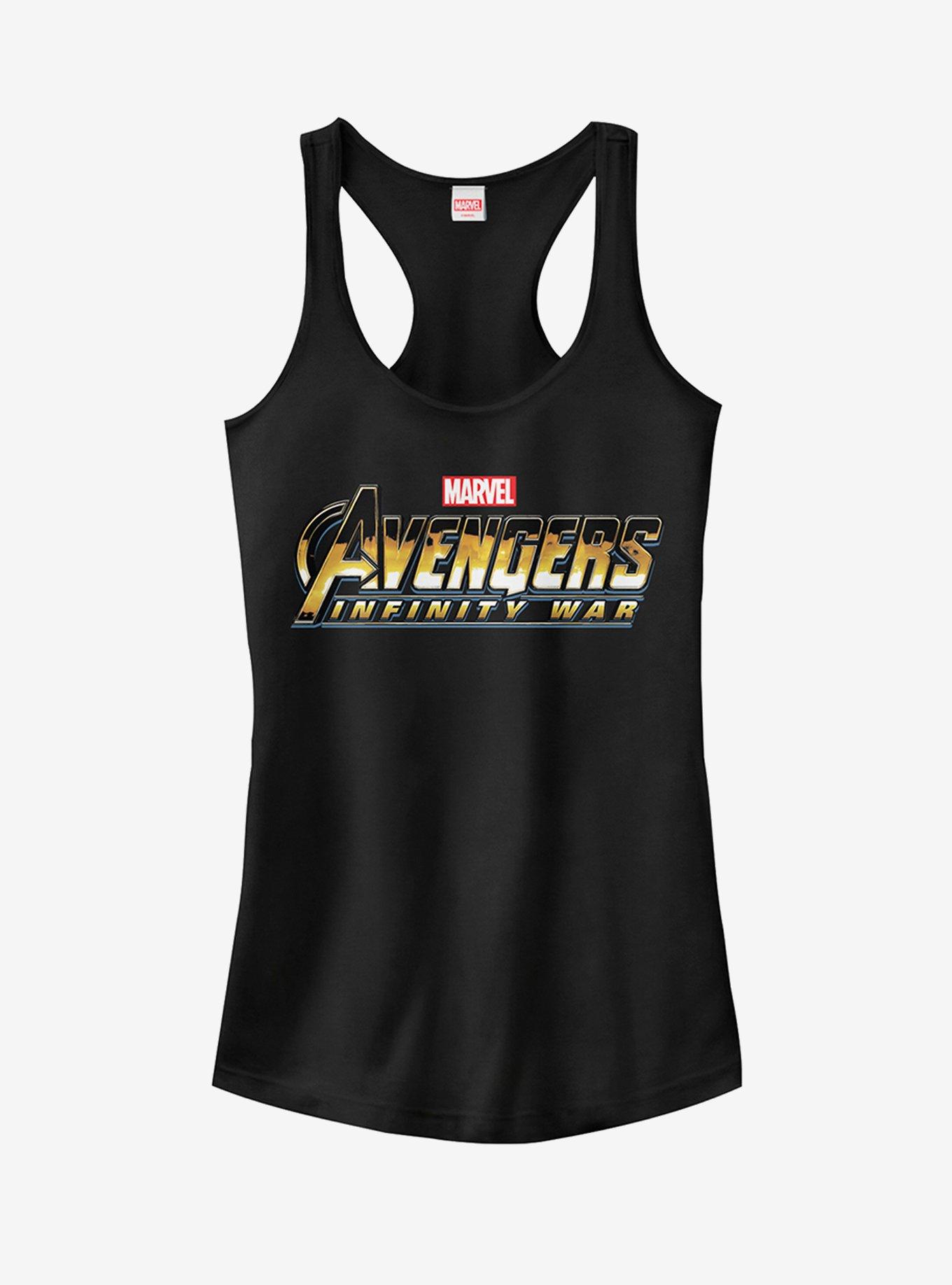 Marvel Avengers: Infinity War Classic Logo Girls Tanks, BLACK, hi-res