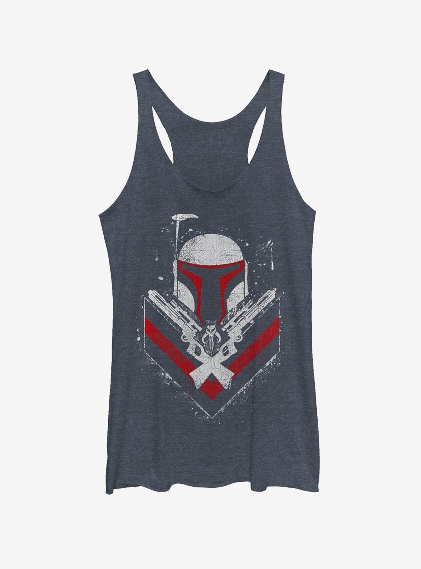 Star Wars Boba Fett No Threats Only Promises Girls Tanks, NAVY HTR, hi-res