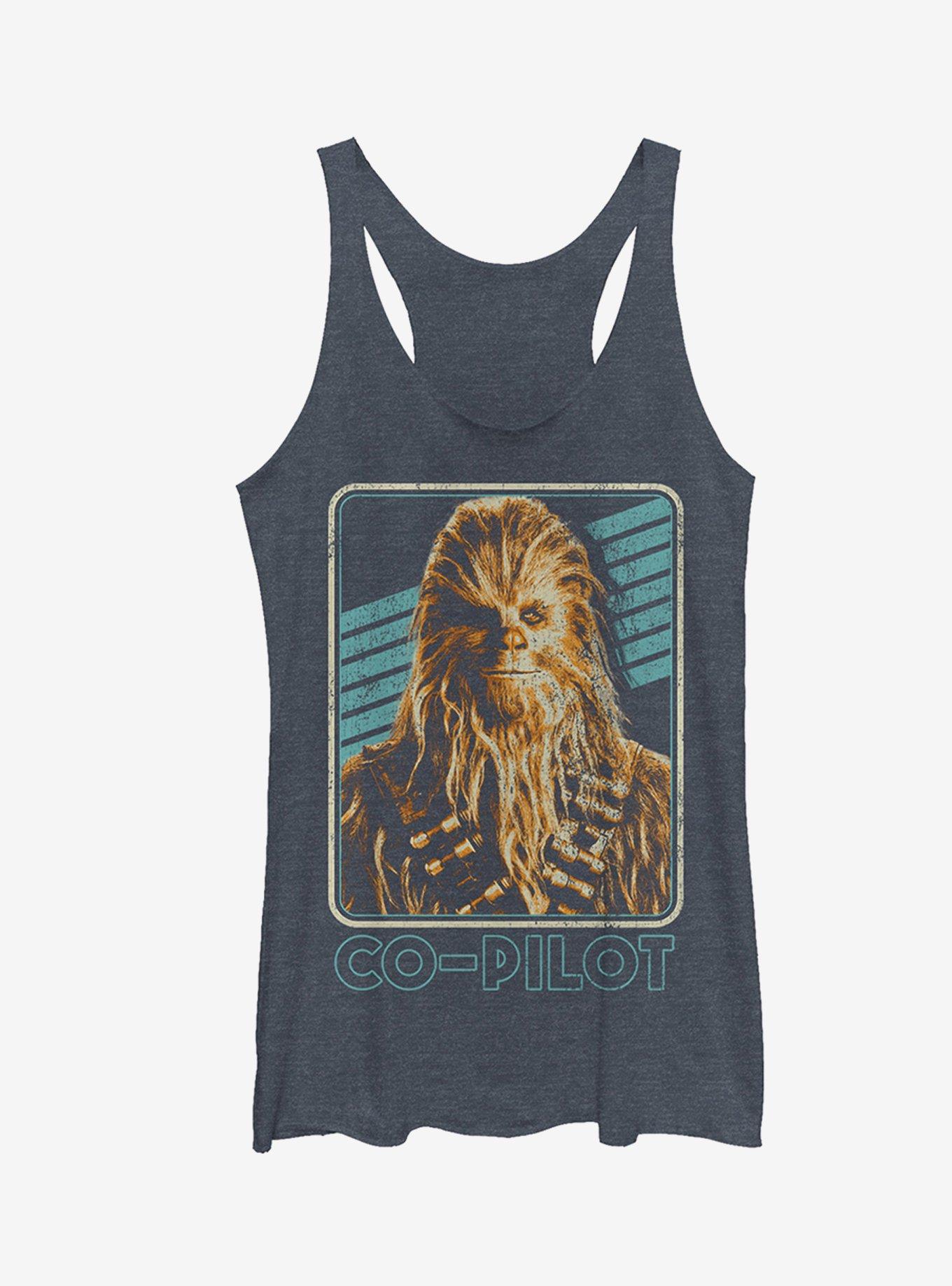 Star Wars Retro Chewie Copilot Girls Tanks, NAVY HTR, hi-res