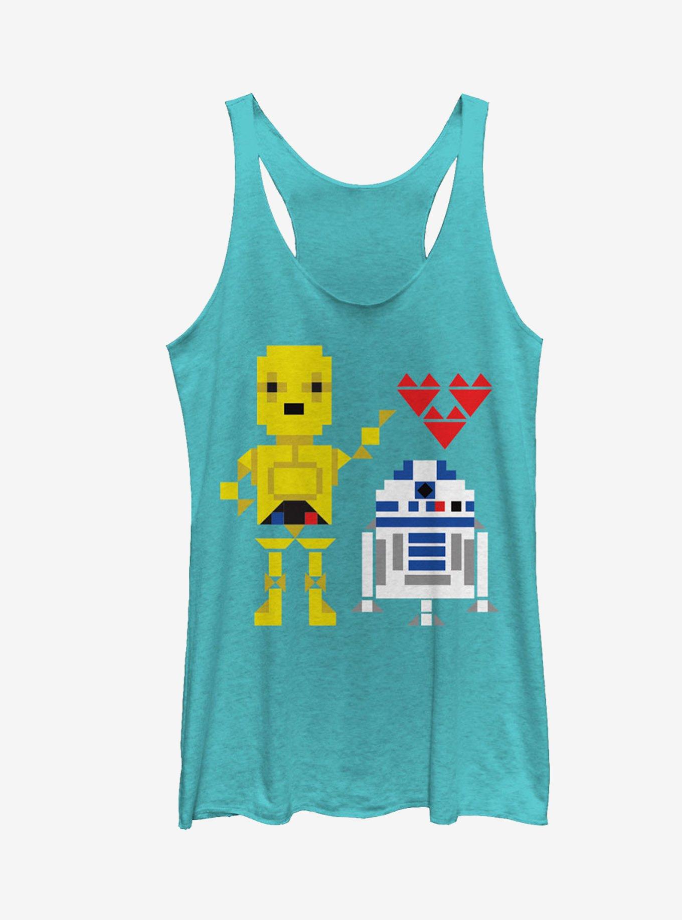 Star Wars Valentine's Day R2-D2 and C-3PO Girls Tanks, TAHI BLUE, hi-res