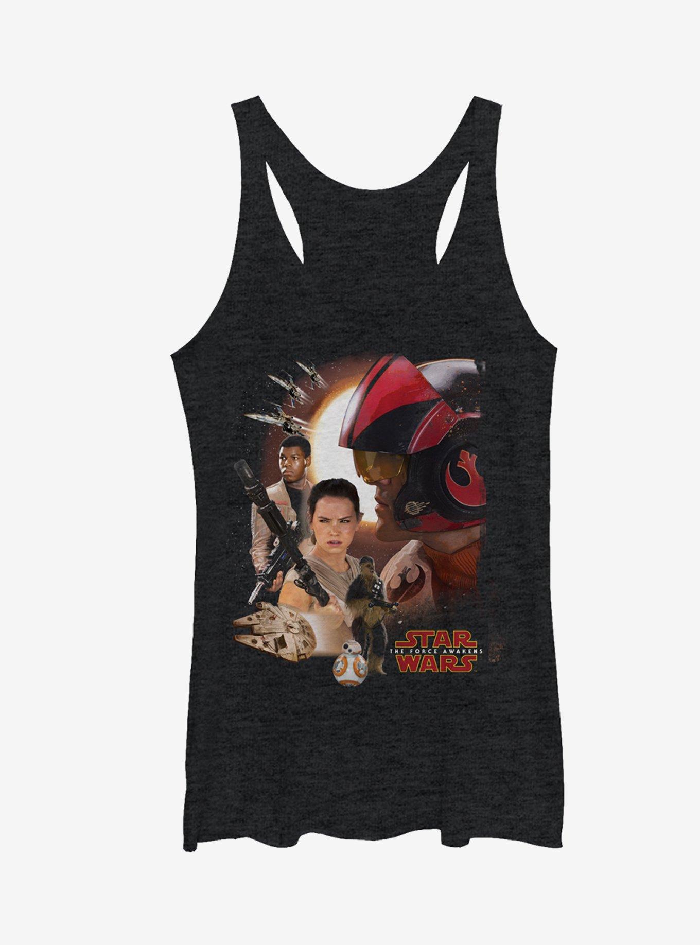 Star Wars Episode VII Characters Girls Tanks, BLK HTR, hi-res