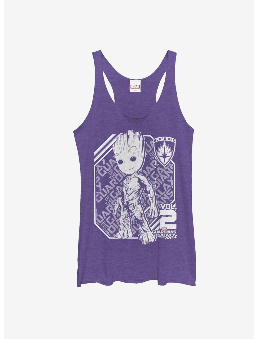 Guardians Of The Galaxy Guardians of Galaxy Vol. 2 Groot Athletic Girls Tanks, PUR HTR, hi-res