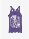 Guardians Of The Galaxy Guardians of Galaxy Vol. 2 Groot Athletic Girls Tanks, PUR HTR, hi-res
