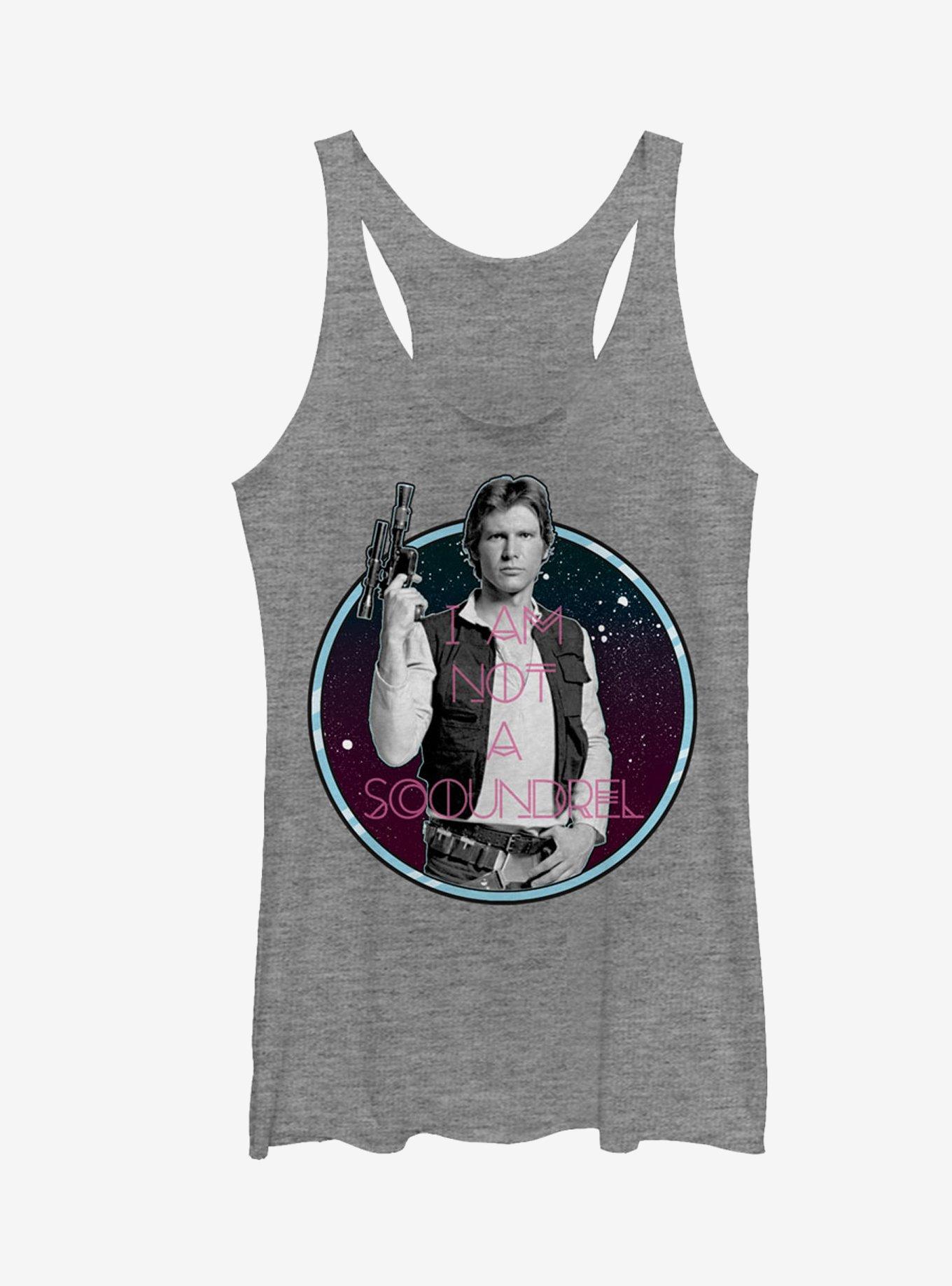 Star Wars Han Solo Not a Scoundrel Girls Tanks, GRAY HTR, hi-res