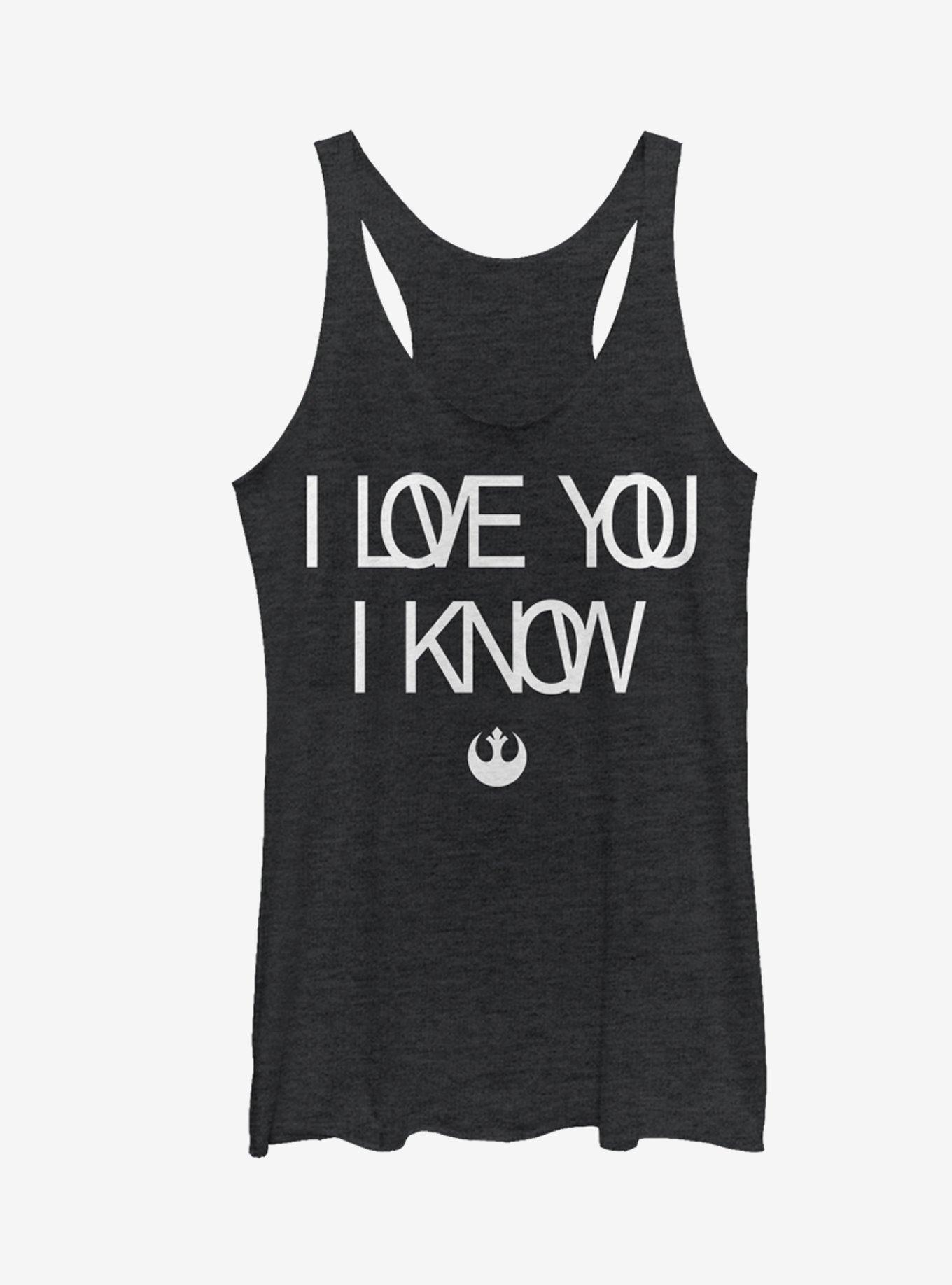 Star Wars Love You I Know Rebel Symbol Girls Tanks, BLK HTR, hi-res
