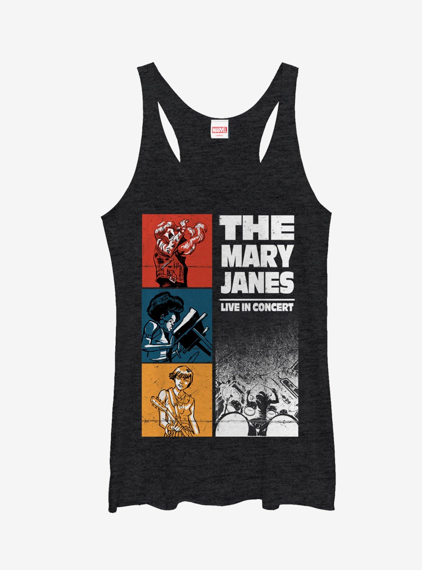 Marvel Mary Janes Concert Girls Tanks, BLK HTR, hi-res