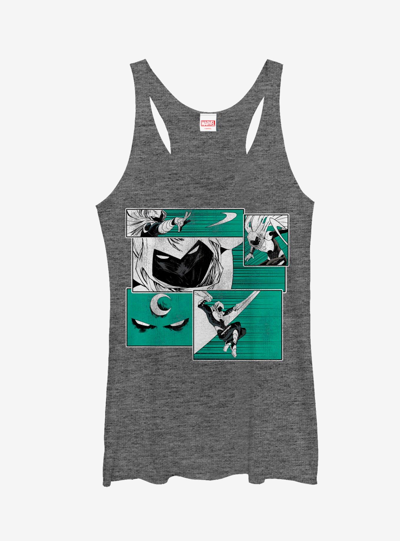 Marvel Moon Knight Panels Girls Tanks, GRAY HTR, hi-res