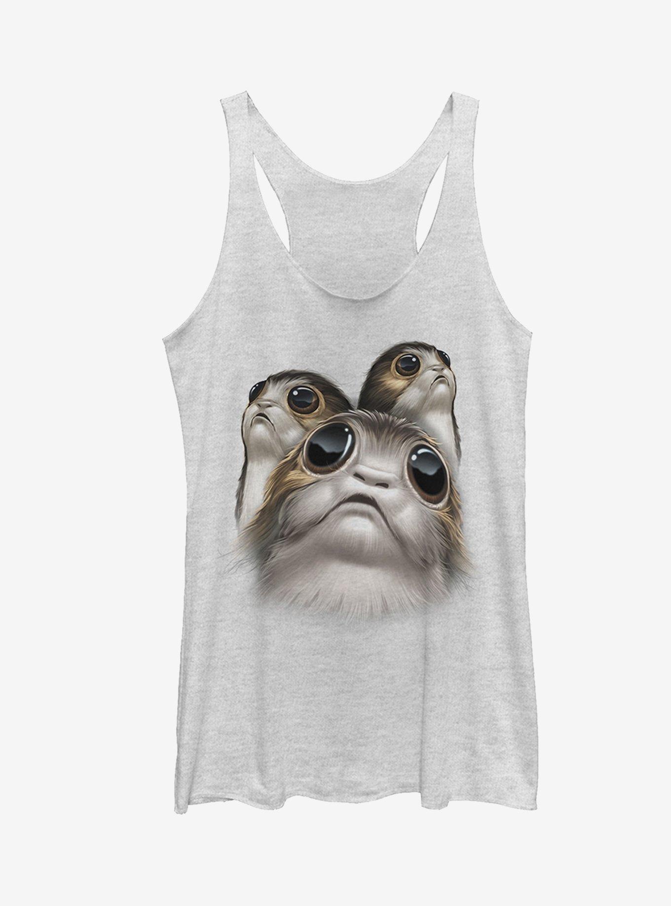 Star Wars Porg Eyes Girls Tanks, WHITE HTR, hi-res