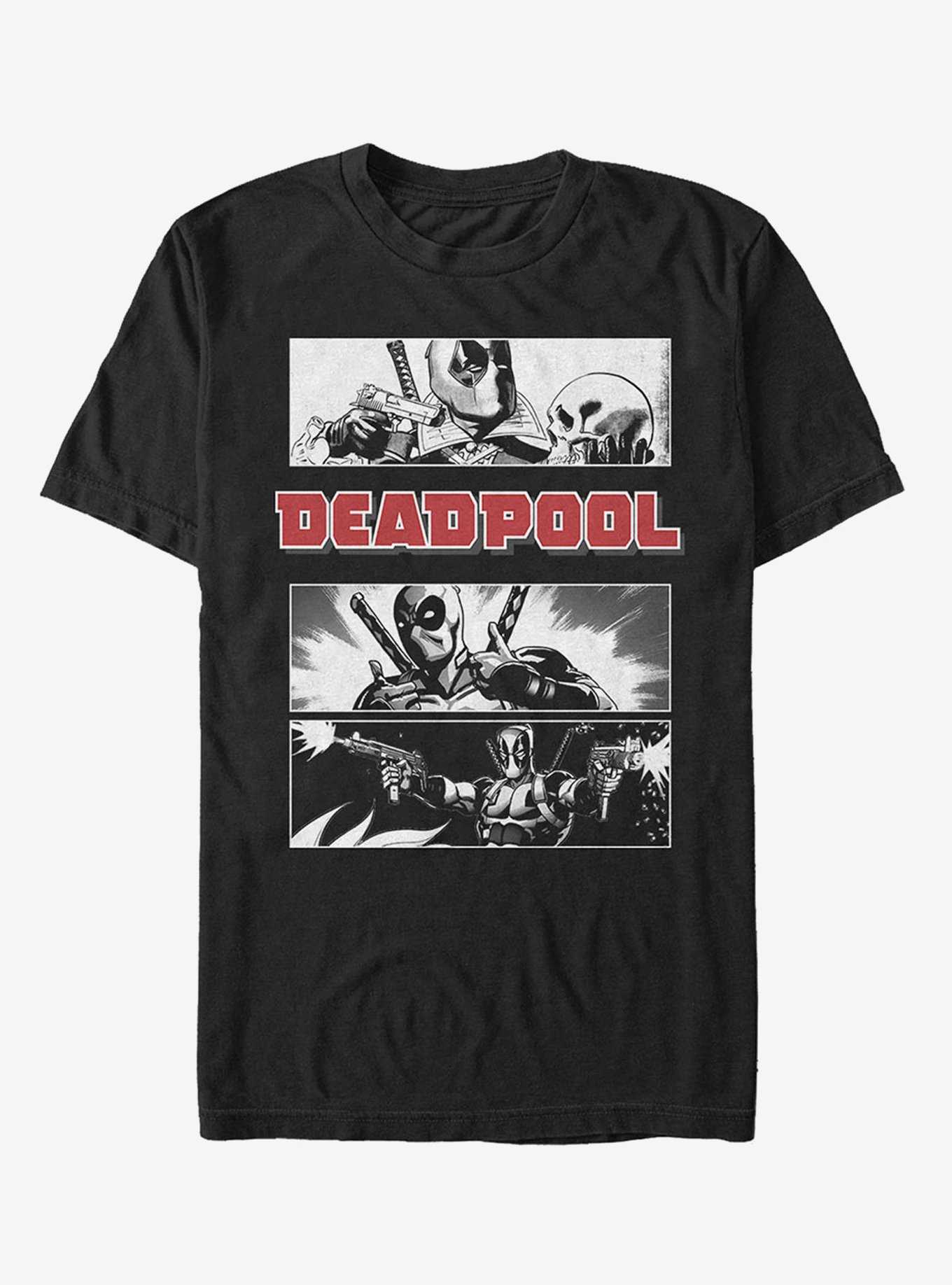 Marvel Deadpool Grayscale Comic Panels T-Shirt, , hi-res