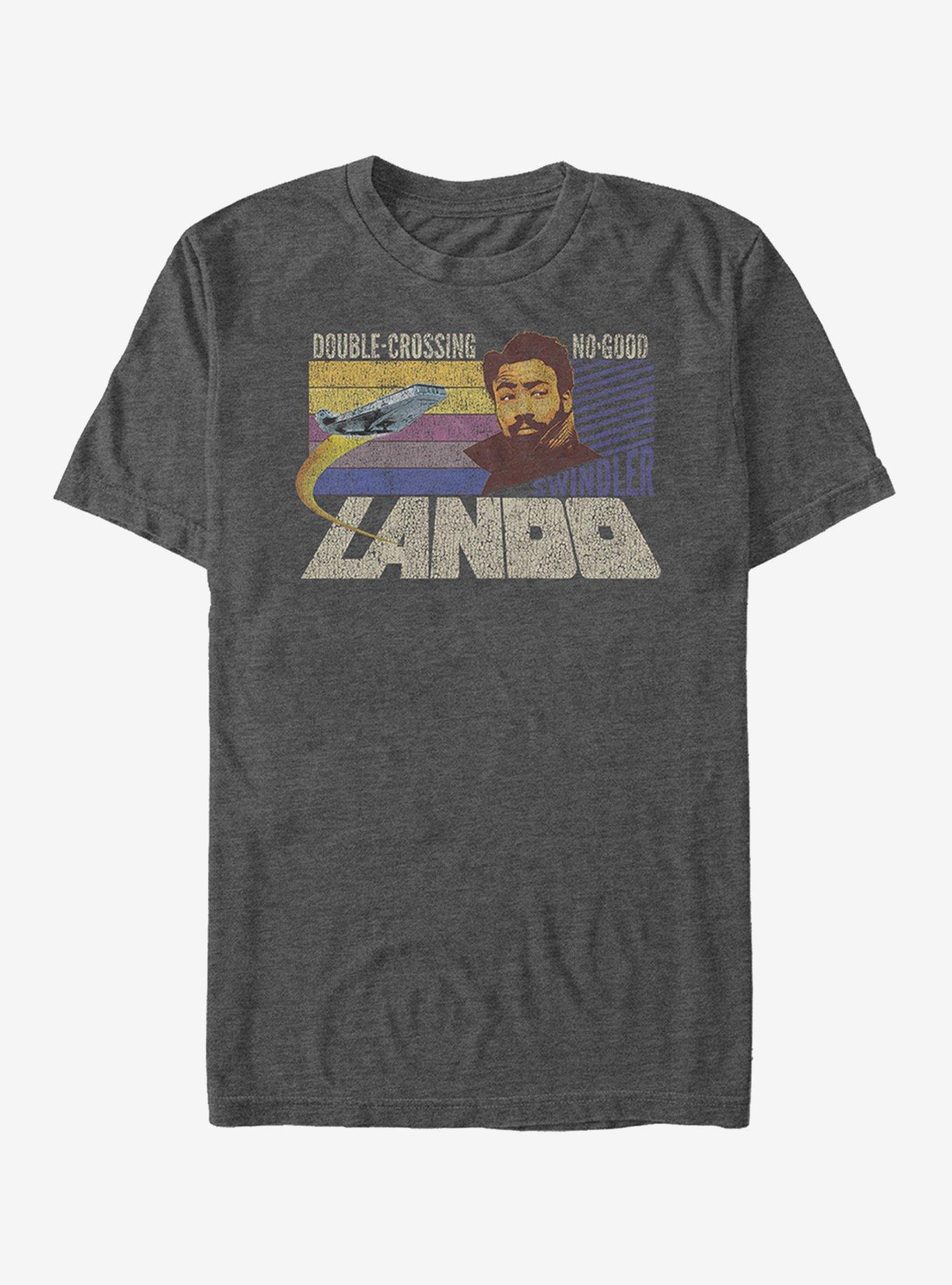 Star Wars Double-Crossing Lando T-Shirt, CHAR HTR, hi-res