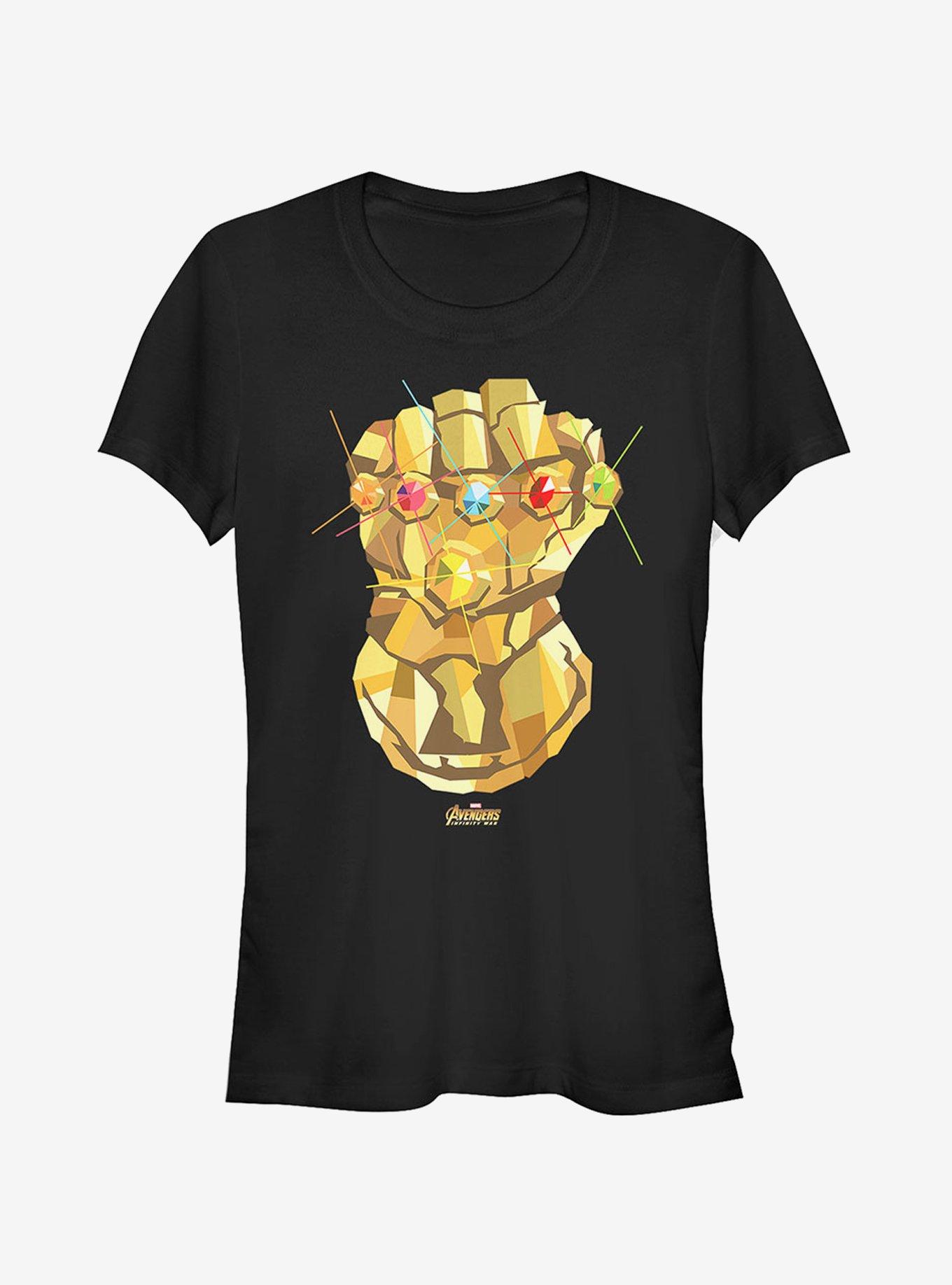 Marvel Avengers: Infinity War Geometric Gauntlet Girls T-Shirt, BLACK, hi-res