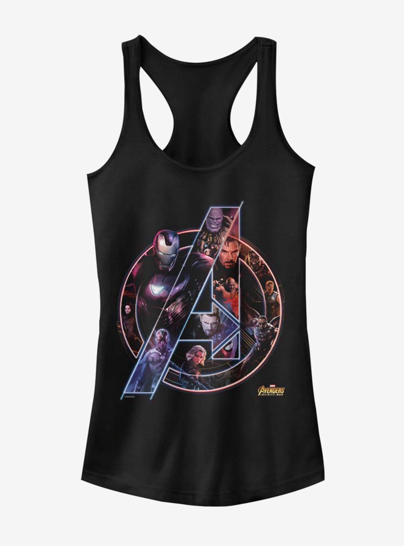 Marvel Avengers: Infinity War Logo Girls Tanks, BLACK, hi-res