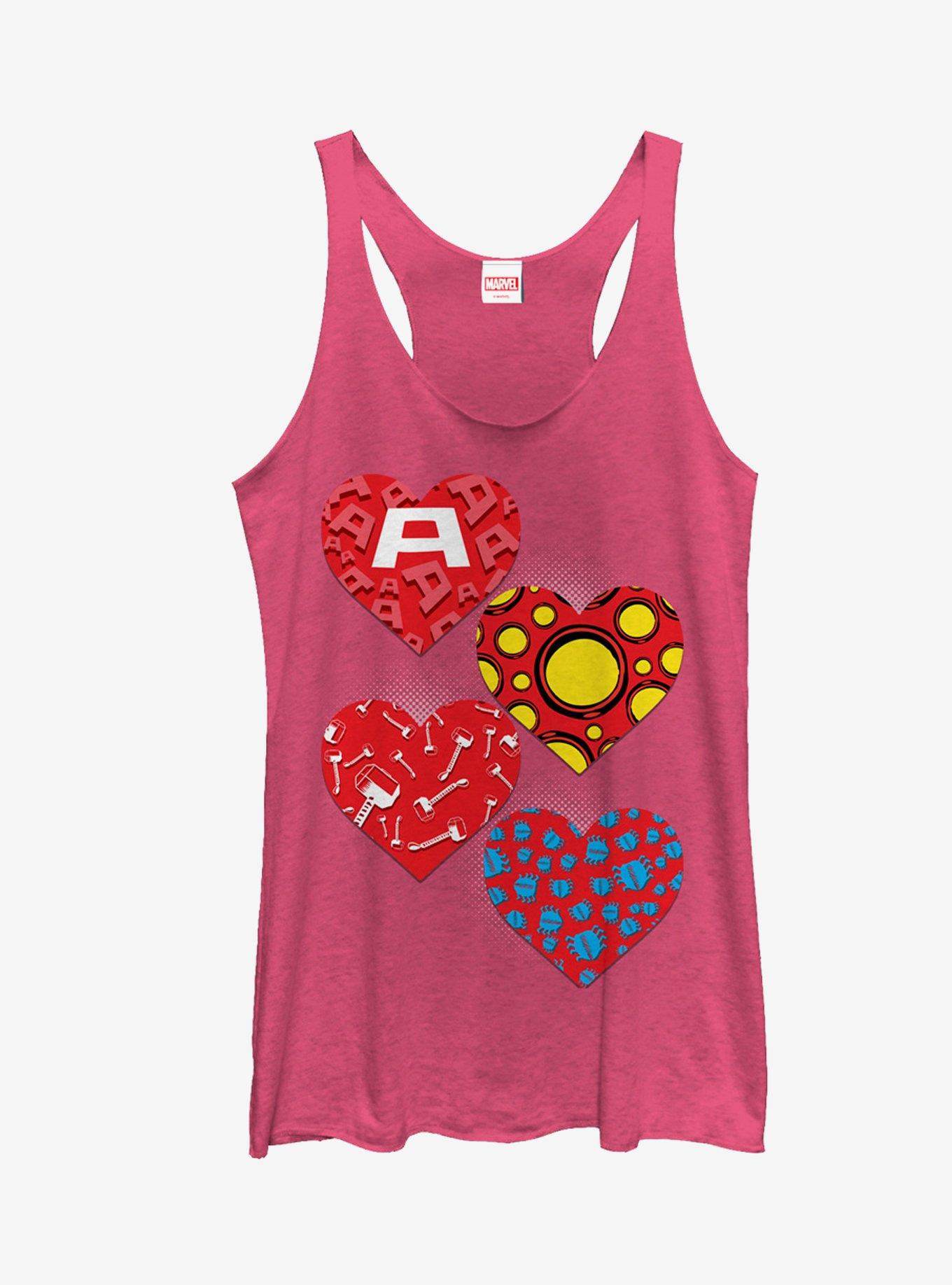 Marvel Hero Hearts Girls Tanks, PINK HTR, hi-res