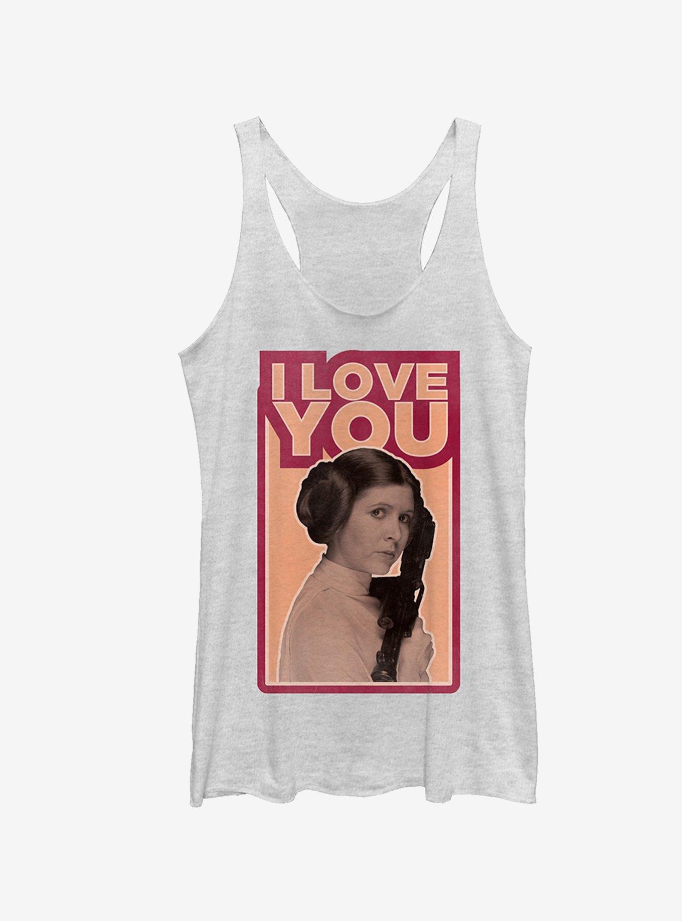 Star Wars Princess Leia Quote I Love You Girls Tanks, WHITE HTR, hi-res