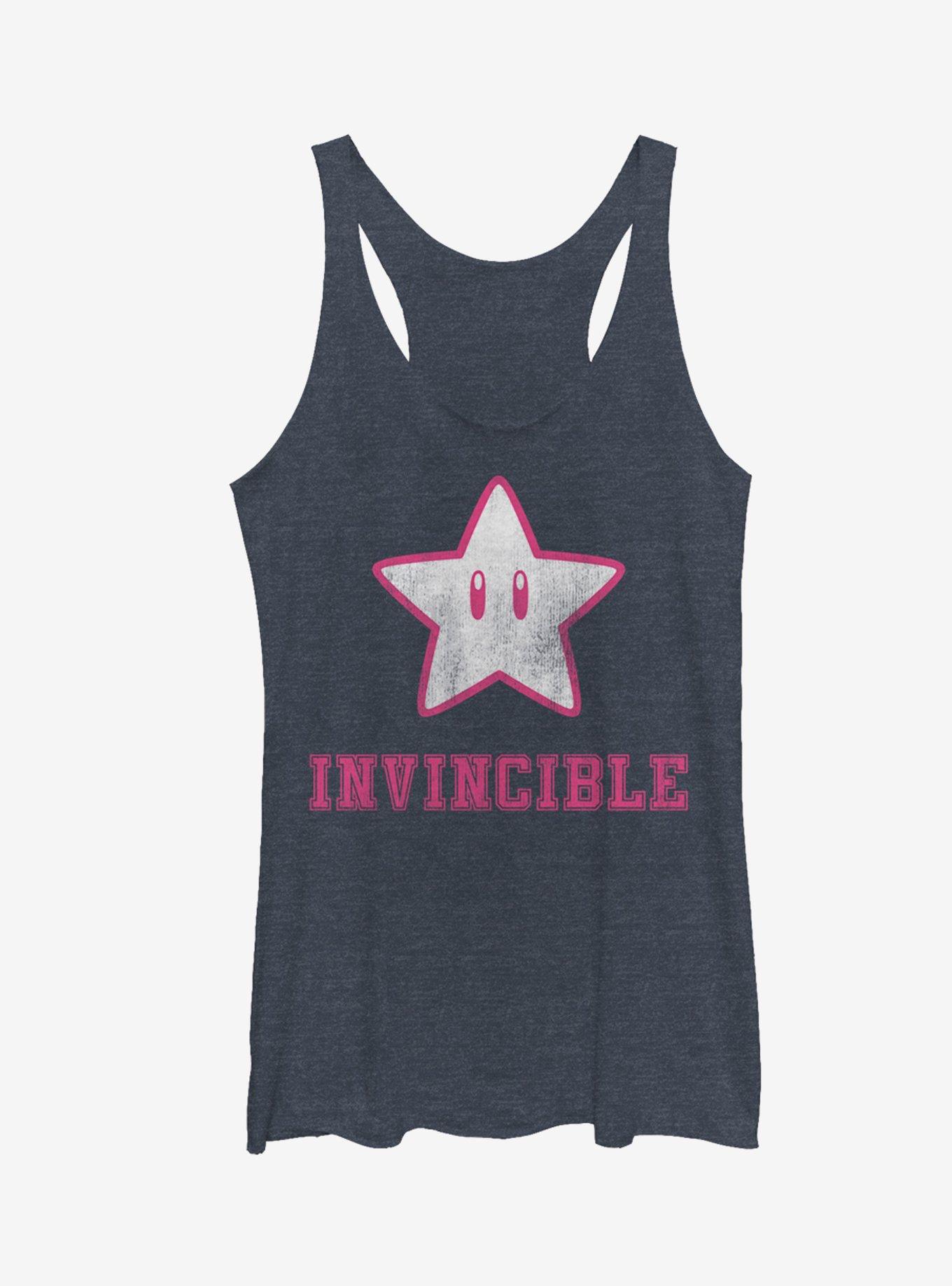 Nintendo Super Star Invincible Girls Tanks, NAVY HTR, hi-res