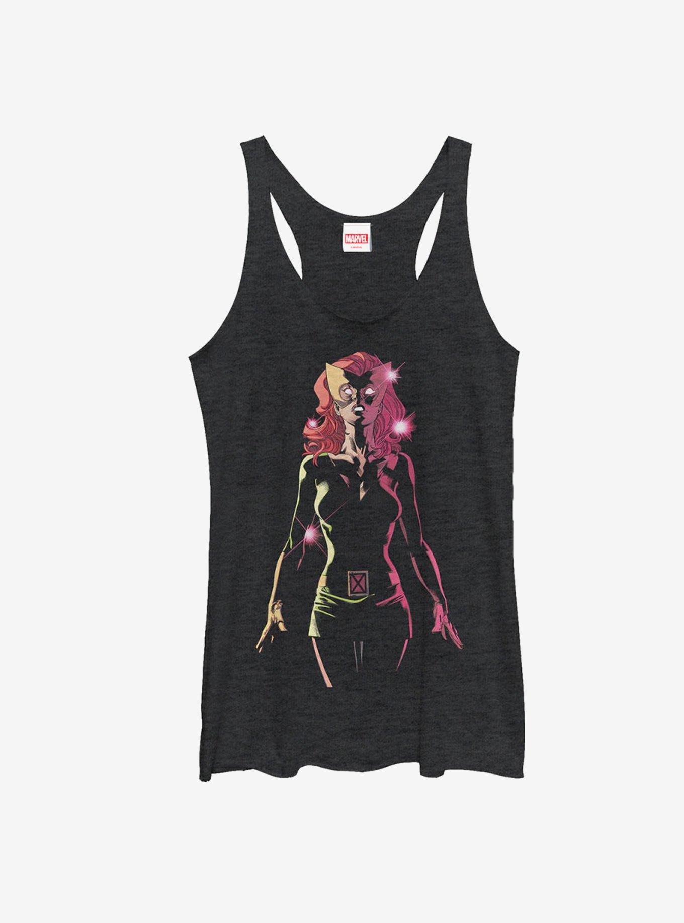 Marvel X-Men Jean Grey Lights Girls Tanks, BLK HTR, hi-res