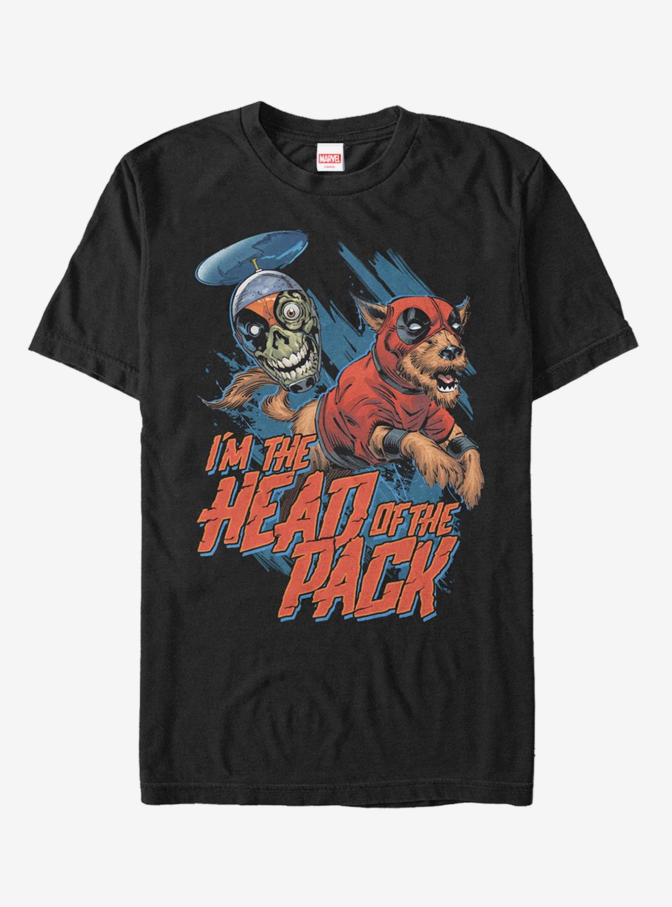 Marvel Dogpool Headpool Head Of The Pack T-Shirt, BLACK, hi-res