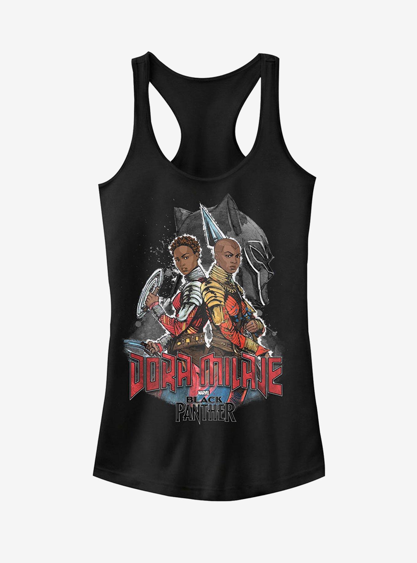 Marvel Black Panther 2018 Dora Milaje Girls Tanks, BLACK, hi-res